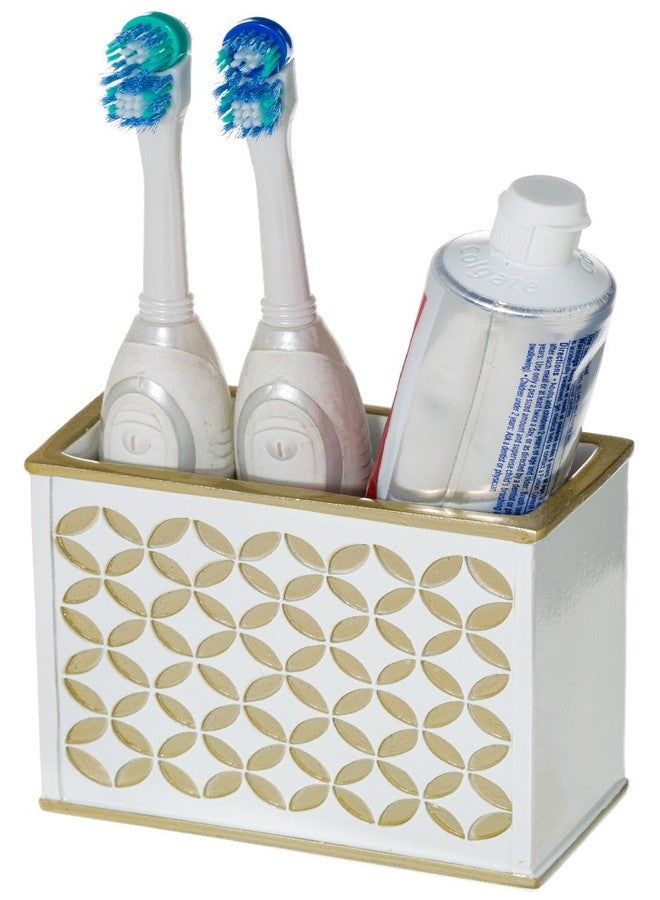 Creative Scents Diamond Lattice White Bathroom Accessories Set - Decorative 4 Piece Bathroom Accessory Set Includes: Soap Dispenser, Toothbrush Holder, Soap Dish and Tumbler, Gift Packaged - Image 5