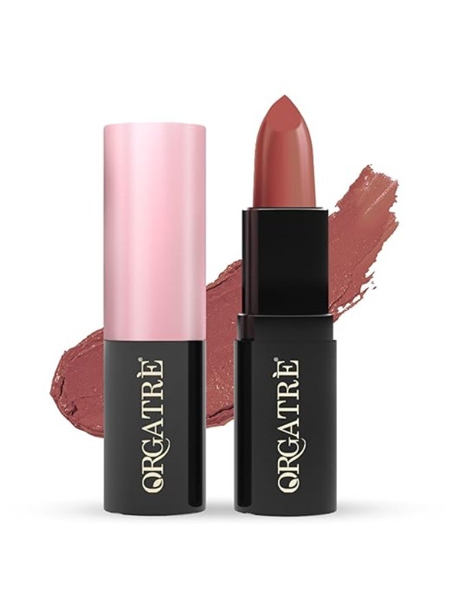 Orgatre MoodBliss Creamy Matte Long Lasting Bullet Lipstick for Women | Intense Colour, Keeps Lips Moisturised | Non-Drying | Highly Pigmented Non-Transfer Formula | Enriched with Almond Oil (Maple Bliss, 3.2 gm) - Image 1