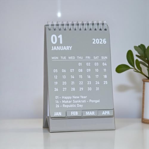 INNAXA 2026 Desk Calendar | Monthly calendar | Desk planner | Notes | (Grey) - Image 2