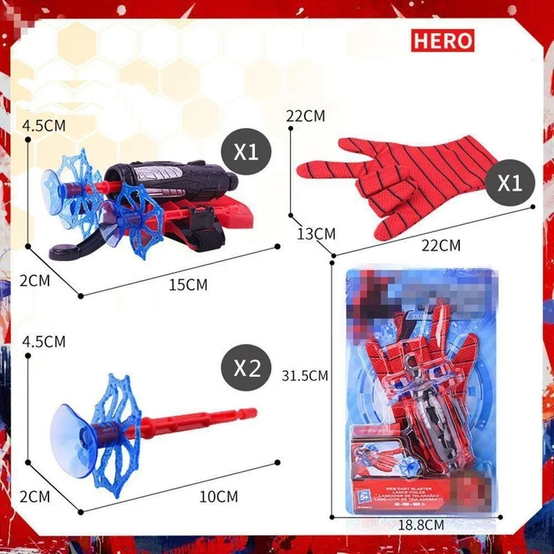 Masho Trend Spiderman Web Throwing Gloves - Spiderman Gloves - Spiderman Dart Blaster