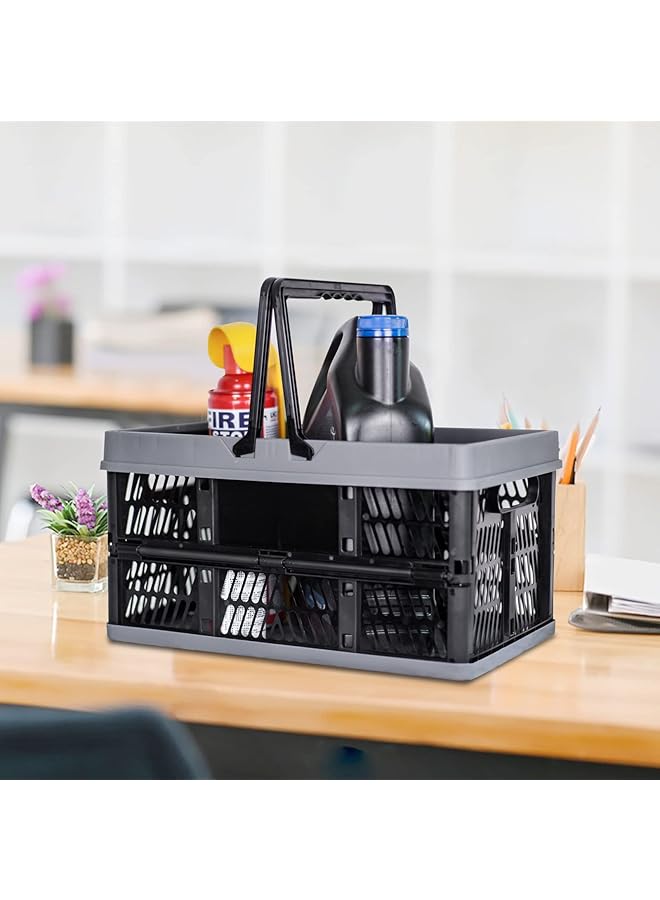 erorex Crates For Storage 20L Plastic Baskets For Organizing Collapsible Shopping Basket Foldable Crate With Handles Collapsible Storage Crate Car Basket For Kitchen Bathroom Medicine - Image 5