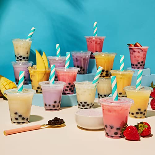 Thoughtfully, Mini Boba Pearl Party Set, Makes 16 Tasting Portions of Bubble Tea, Includes 4 Flavors, Cups, Lids, Straws, & Stickers, Boba Milk Tea Party Kit - Image 3