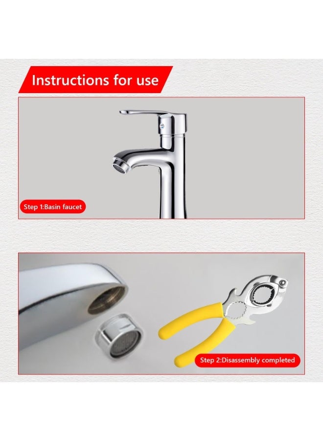 Faucet Aerator Wrench, Universal Faucet Tool, 2PCS, Carbon Steel, Adjustable, Open End  - Image 3