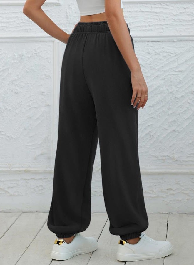 ATHMILE Sweatpants Women Baggy Lounge Pants Workout Gym Active High Waisted Comfy Joggers for Women Fall Clothes 2026, Black, M - Image 3