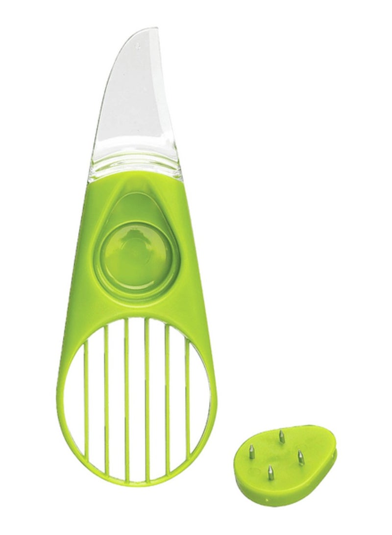 جوا قطاعة أفوكادو 3 في 1 سهلة الاستخدام وخالية من مادة BPA باللونين الأخضر والأبيض مقاس 7.5 بوصة - Image 1