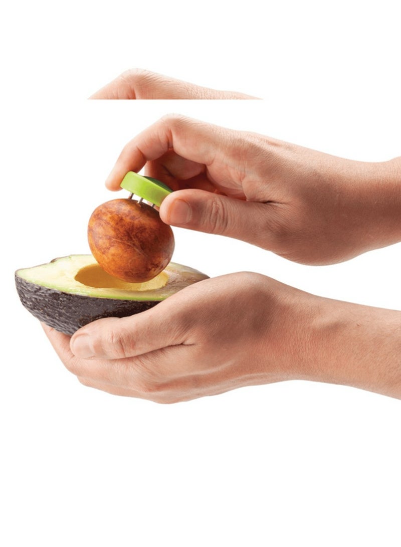 جوا قطاعة أفوكادو 3 في 1 سهلة الاستخدام وخالية من مادة BPA باللونين الأخضر والأبيض مقاس 7.5 بوصة - Image 4