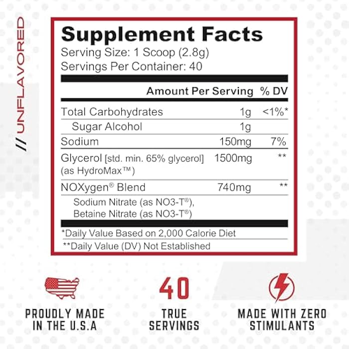 Purus Labs NOXYGEN Powder, 40 Servings (Unflavored) - Image 2