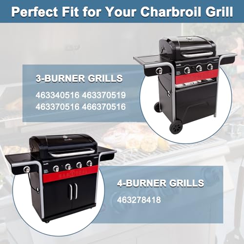 Adviace Grill Replacement Parts for Charbroil 463340516 463370519 463370516 463278418 Gas 2 Coal Grill, Grill Grates, Burner and Igniter, Heat Shield Tent, Flame Carryover Kit for Charbroil Gas2coal 463340516 - Image 2