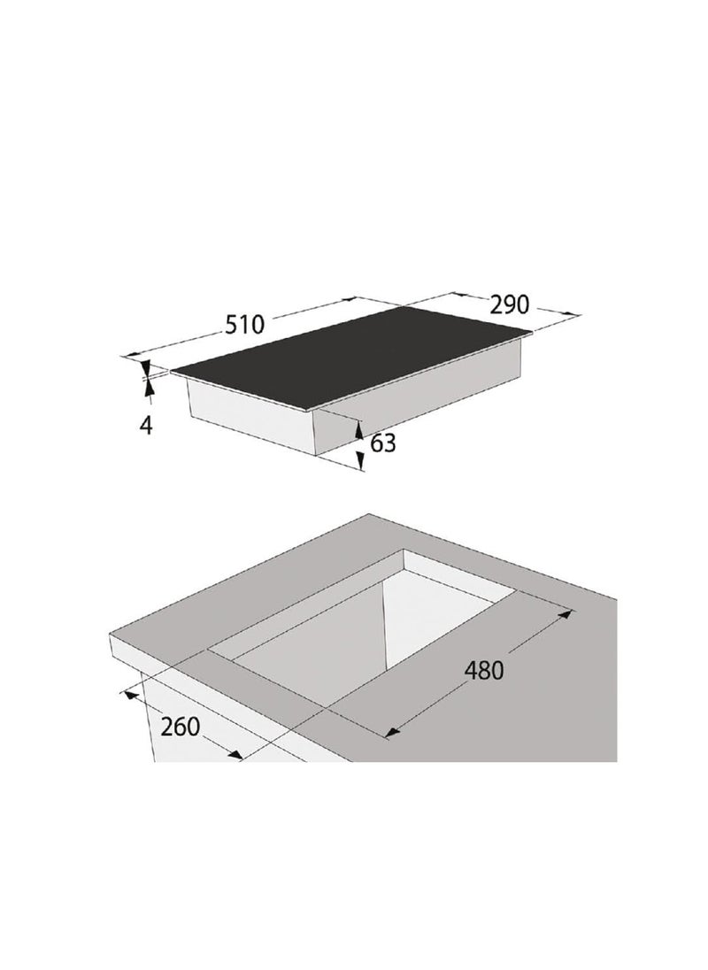 kitchen Pro Built-in Electric Surface - 2 Ceramic Burners - Touch - Made in Italy - Black - KP305/VTC  - Image 2