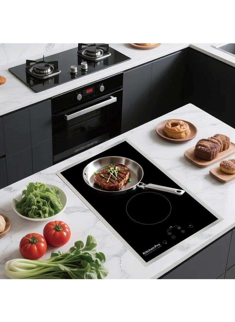 kitchen Pro Built-in Electric Surface - 2 Ceramic Burners - Touch - Made in Italy - Black - KP305/VTC  - Image 5