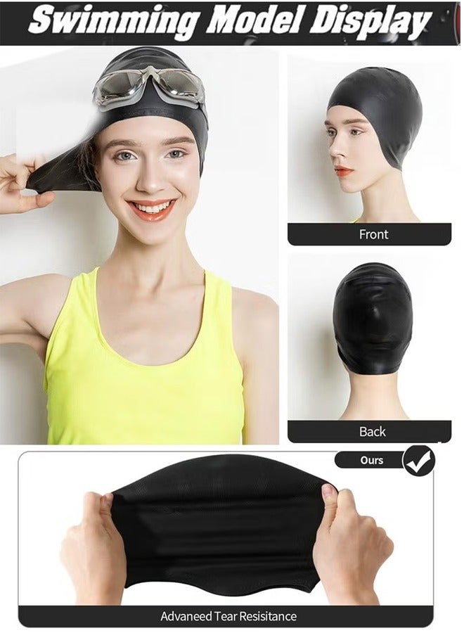 Generic Two Swimming Nose Clips、Two Pairs of Earplugs、Two Silicone Swimming Caps  - Image 2
