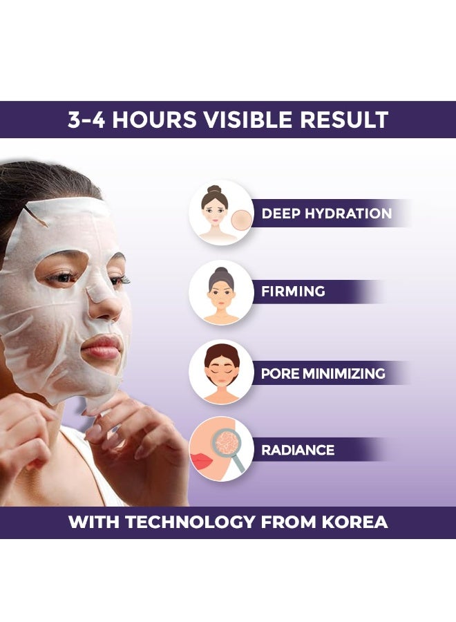 Sanfe Next Day Glass Skin Mask | For deep hydration, firming, pore minimizing, detan & radiance | Turns Transparent, contains hydrolyzed collagen, vitamin C & niacinamide | For all skin type - 1 mask - Image 3