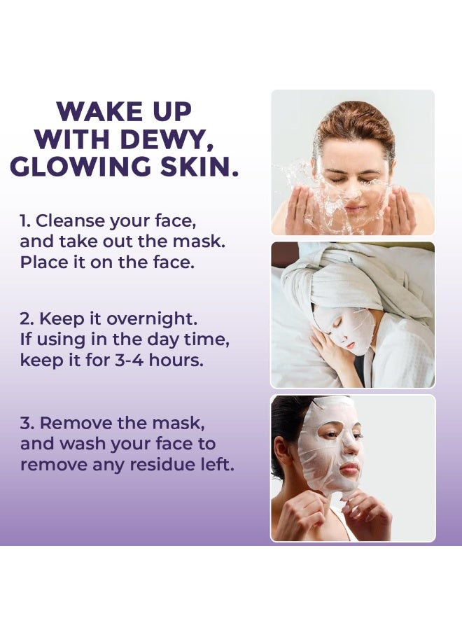 Sanfe Next Day Glass Skin Mask | For deep hydration, firming, pore minimizing, detan & radiance | Turns Transparent, contains hydrolyzed collagen, vitamin C & niacinamide | For all skin type - 1 mask - Image 5