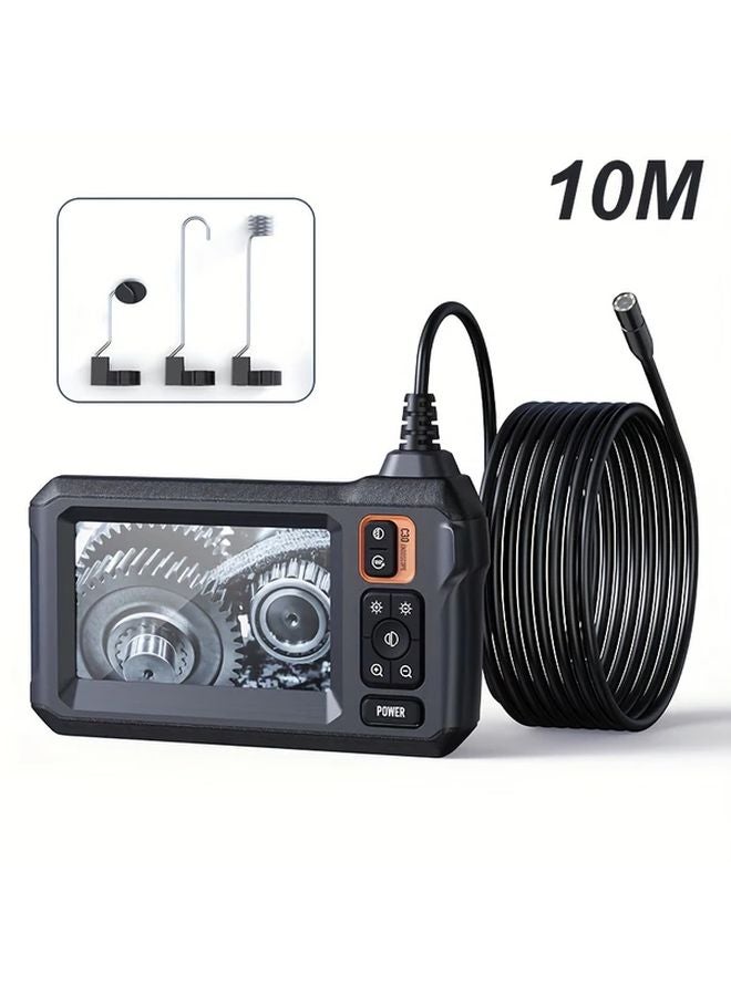 Industrial Endoscope 4 3 Inch IPS LCD Screen 8 LED Lights 10m Semi Rigid Borescope Camera - Image 1