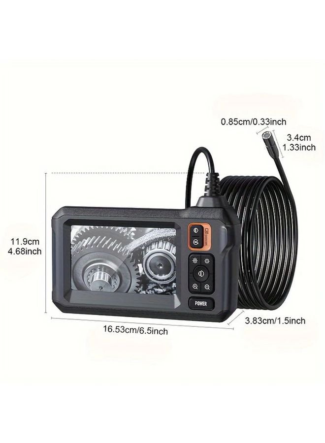 Industrial Endoscope 4 3 Inch IPS LCD Screen 8 LED Lights 10m Semi Rigid Borescope Camera - Image 3