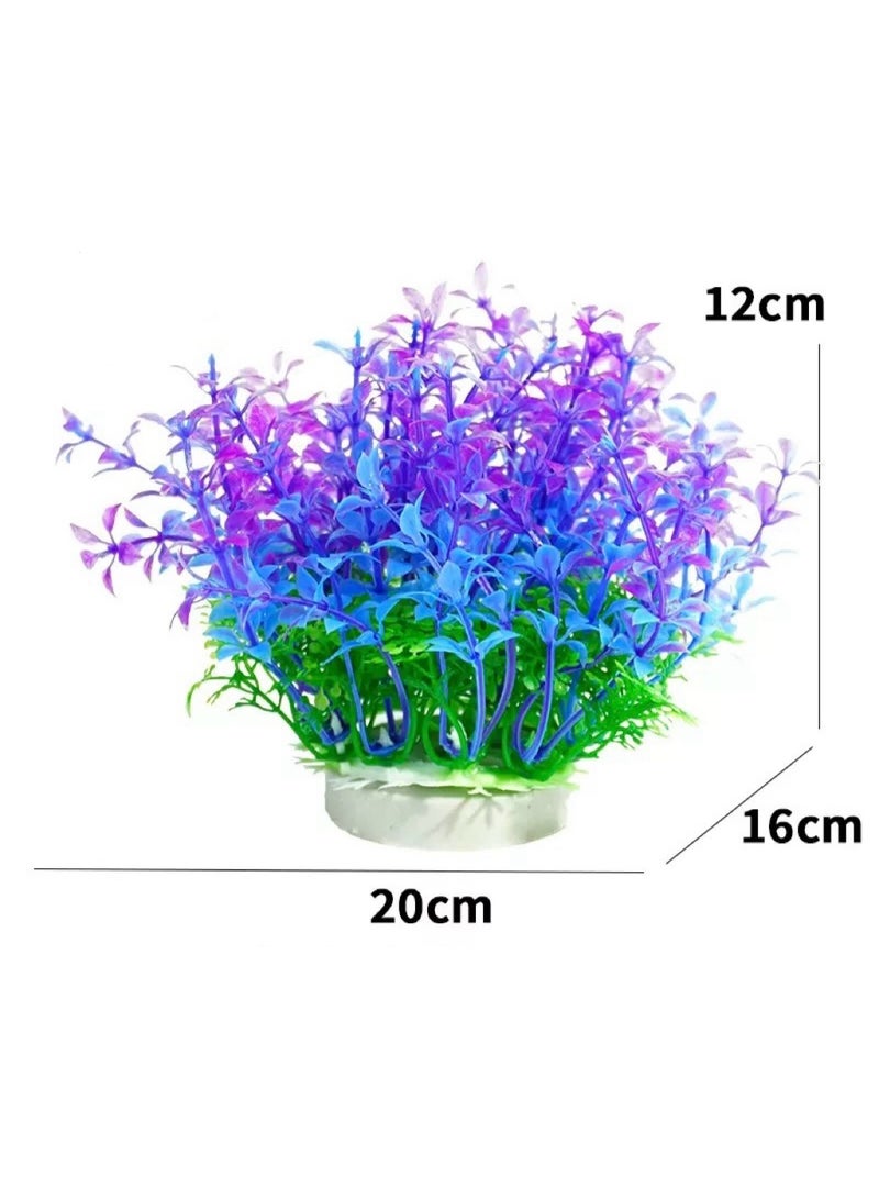 HUANXIN HOME Aquarium Decorations Lifelike Plastic Decor Fish Tank Plants,Used for Household and Office Aquarium Simulation Plastic Hydroponic Plants.(1PCS,BIG,Purple) - Image 1