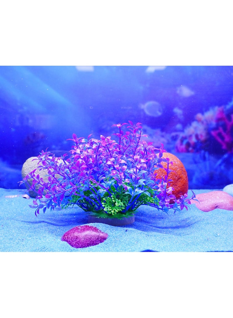 HUANXIN HOME Aquarium Decorations Lifelike Plastic Decor Fish Tank Plants,Used for Household and Office Aquarium Simulation Plastic Hydroponic Plants.(1PCS,BIG,Purple) - Image 2