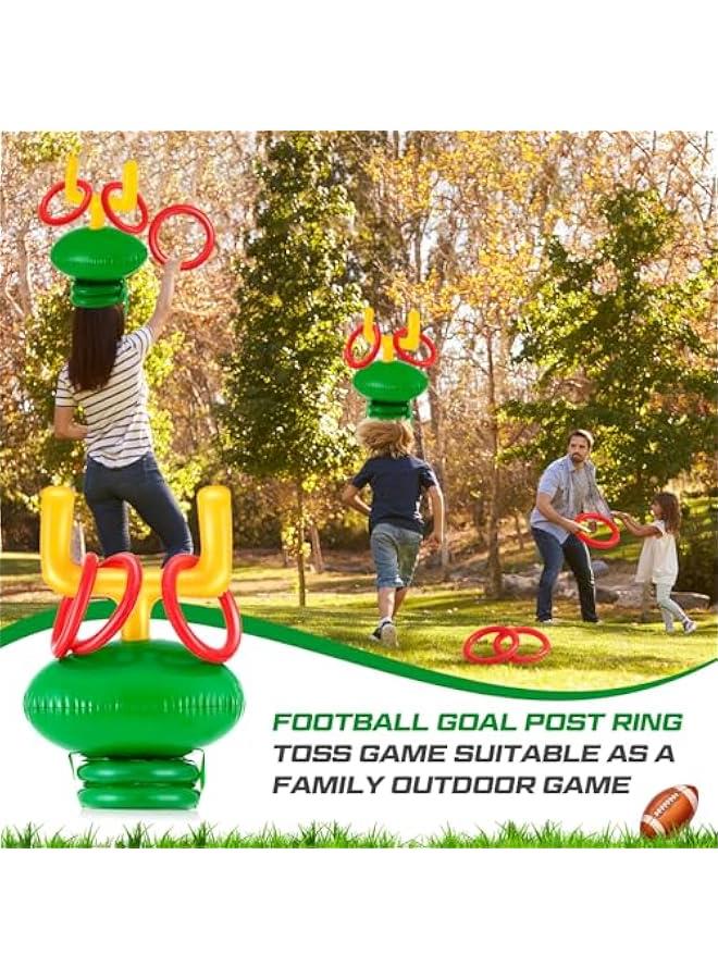 2 Set Inflatable Post Ring Toss Football Goal Post Game Include 2 Pieces Hat 6 Pieces Toss Ring for Boys Girls Football Party Games(Classic Style)  - Image 4