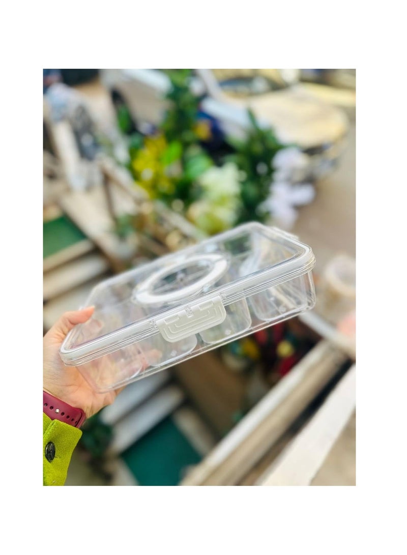 8 Compartment Clear Divided Fridge Container with Leakproof Lid Organize Your Kitchen and Fridge in Style Mk - Image 2