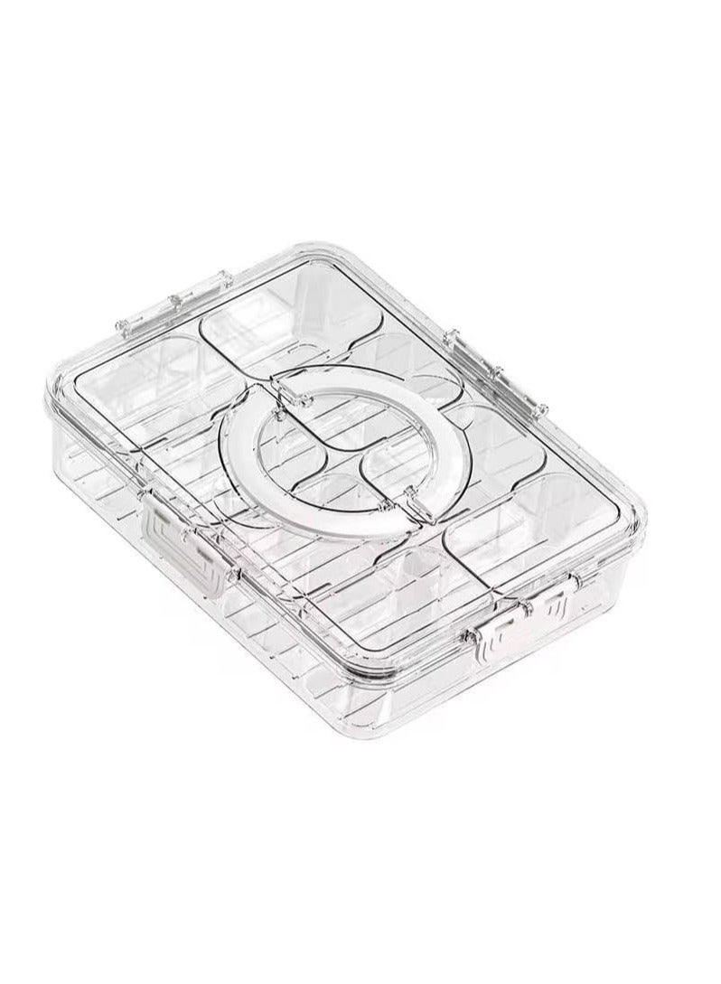 8 Compartment Clear Divided Fridge Container with Leakproof Lid Organize Your Kitchen and Fridge in Style Mk - Image 1