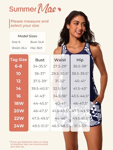 Summer Mae Blouson Tankini Swimsuits for Women 2025 Tummy Control Two Piece Bathing Suits with Sporty Pockets Swim Shorts Blue Tie-Dye Size 14 - Image 5