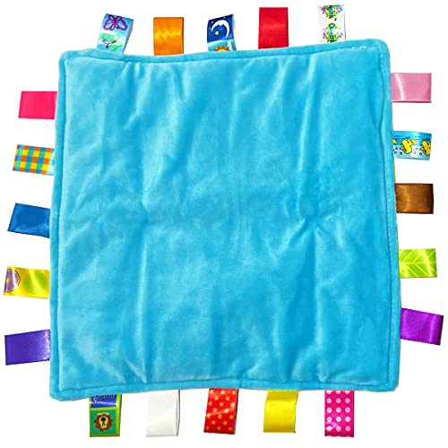 FOMAISELF 1 PC Soft Baby Tag Blanket,10.4x10.4INCH Cute Taggy Security Blanket, Colorful Label Blanket Gift for Baby(Car) - Image 3