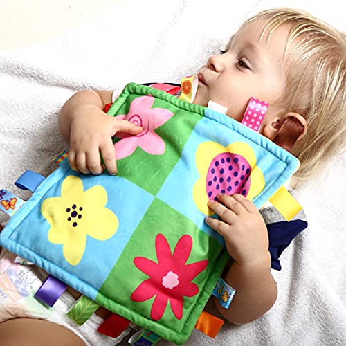 FOMAISELF 1 PC Soft Baby Tag Blanket,10.4x10.4INCH Cute Taggy Security Blanket, Colorful Label Blanket Gift for Baby(Car) - Image 4