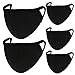 comfso 5 Pack Soft Cloth Black Face Masks with Nose Bridge Wire Breathable Dust proof Cotton for Adult Women Men Reusable Washable - Image 1