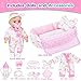 BDDOLL 12 Inch Baby Doll Crib Playset with Dolls Clothes and Accessories Including Soft Sleep Bassinet Bed Bottles Nipple Eye Mask Slippers Blanket Pillow Gift Idea for Ages 3 - Image 4