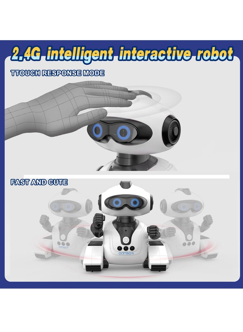 SYOSI - Robot Toys Rechargeable Smart Remote Control Robot with Voice Control Gesture Sensing RC Shining LED Eyes Dancing Singing Recording Repeat  Robot Gifts for Boys and Girls Age 3+ - Image 1