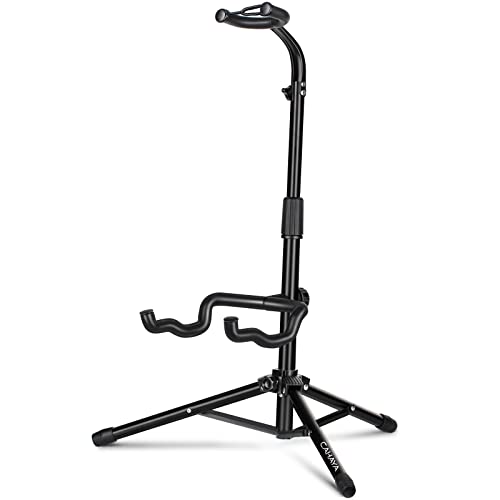 CAHAYA Guitar Stand Floor - Folding Universal Guitar Holder for Acoustic Electric Guitars Bass Guitar Adjust Height from 30.7 to 37 In Folding Tripod Guitar Stands with Neck Holder - Image 1