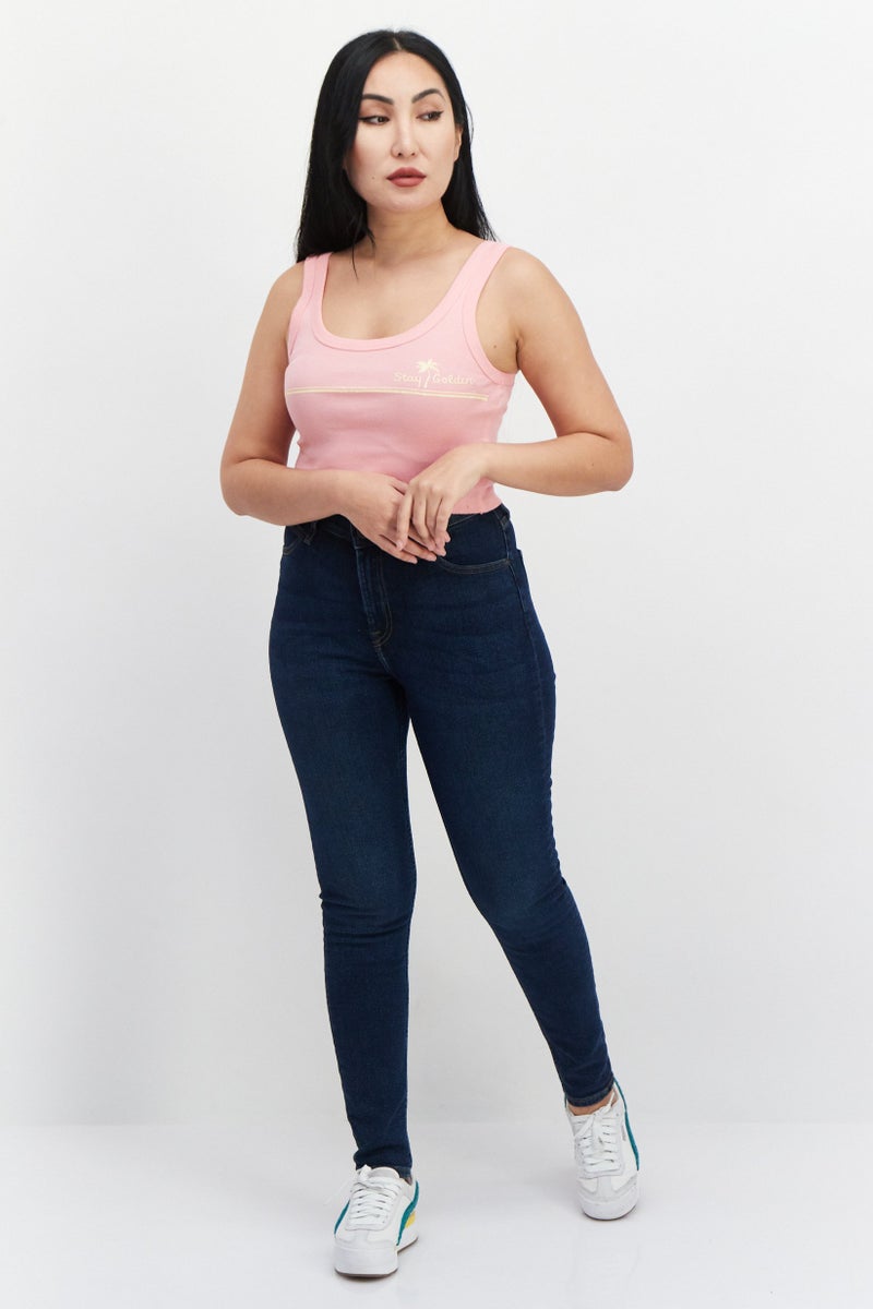 Billabong Women Scoop Neck Sleeveless Graphic Print Tank Top, Pink - Image 3