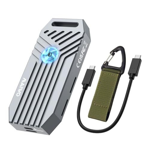 MAIWO M.2 NVMe SSD Enclosure 40Gbps, USB4 External Tool-Free NVMe Enclosure for 2280 M-Key,Compatible with Thunderbolt 4/3/USB4/USB C with Cooling Fan, Aluminum Alloy Shell ASM2464PD Chip - Image 1