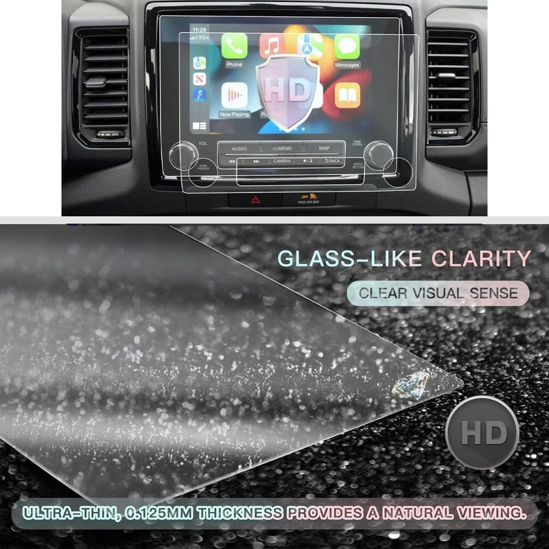 UPGRADED CDEFG for 2022 2023 Frontier Pickup Truck Screen Protector Nisan Frontier 8” Touch Screen Protector Foils Navigation Display Screen Protective Film HD Anti-Scratch 2022 2023 Nissan Frontier Accessories(2PCS Plastic) - Image 5