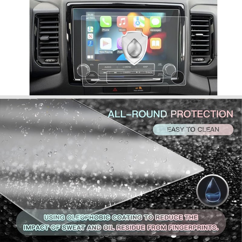 UPGRADED CDEFG for 2022 2023 Frontier Pickup Truck Screen Protector Nisan Frontier 8” Touch Screen Protector Foils Navigation Display Screen Protective Film HD Anti-Scratch 2022 2023 Nissan Frontier Accessories(2PCS Plastic) - Image 2