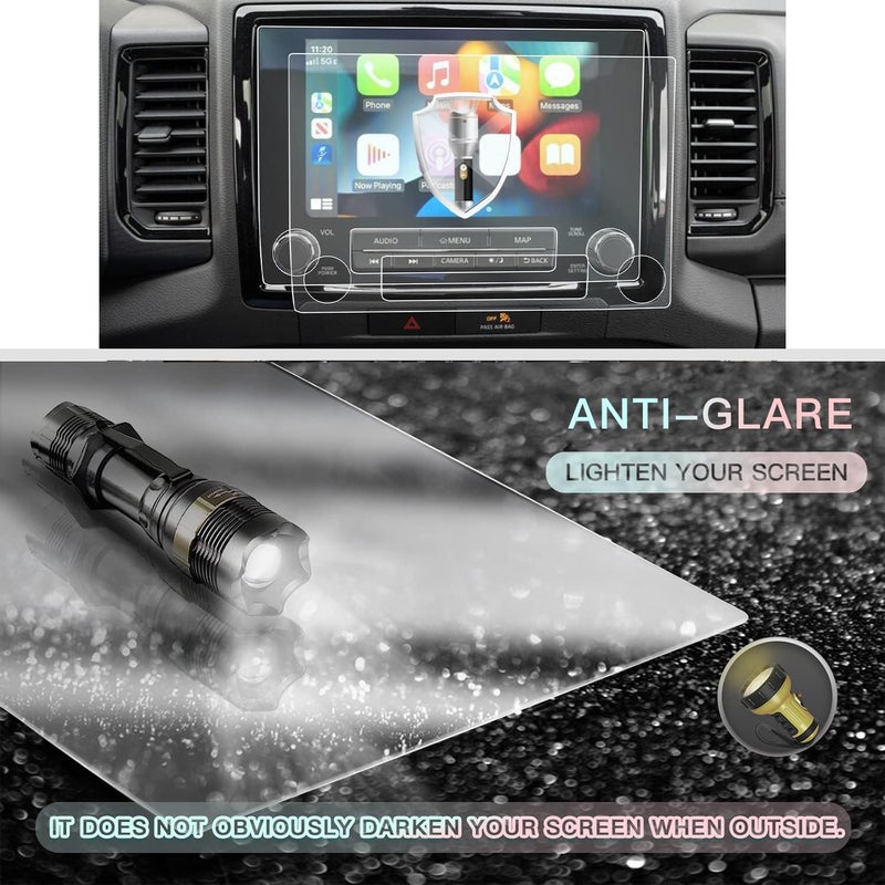 UPGRADED CDEFG for 2022 2023 Frontier Pickup Truck Screen Protector Nisan Frontier 8” Touch Screen Protector Foils Navigation Display Screen Protective Film HD Anti-Scratch 2022 2023 Nissan Frontier Accessories(2PCS Plastic) - Image 3