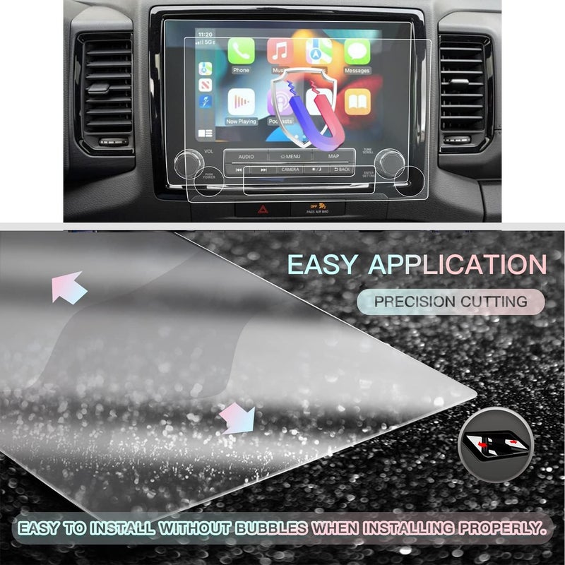 UPGRADED CDEFG for 2022 2023 Frontier Pickup Truck Screen Protector Nisan Frontier 8” Touch Screen Protector Foils Navigation Display Screen Protective Film HD Anti-Scratch 2022 2023 Nissan Frontier Accessories(2PCS Plastic) - Image 4