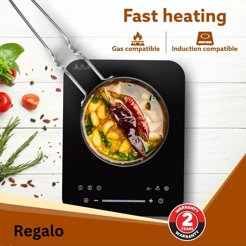 Regalo Regalo Iron Tadka pan 12 cm Tadka Pan vaghariya 05 L Capacity for Spice TemperingSeasoning Long Wire HandleInduction Gas Ready  - Image 3