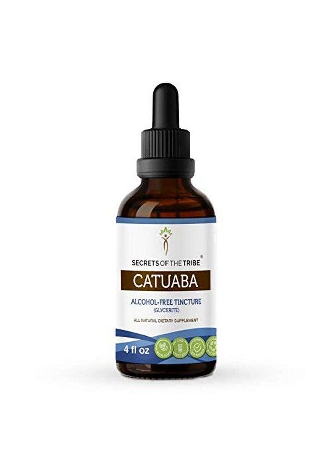 Secrets of the Tribe - Catuaba Alcoholfree Liquid Extract Wildcrafted Catuaba (Erythroxylum Vacciniifolium) Dried Bark Tincture Supplement (4 Fl Oz) - Image 1
