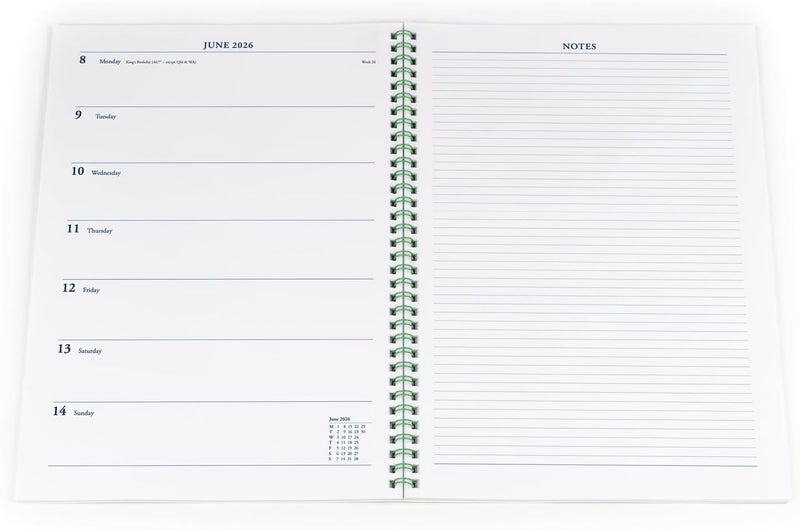 Collins - Colplan - 2026 12 Month Calendar Year Planner, Week-To-View with Notes Diary, A4 Wiro Bound Cover (62-26) - Image 4
