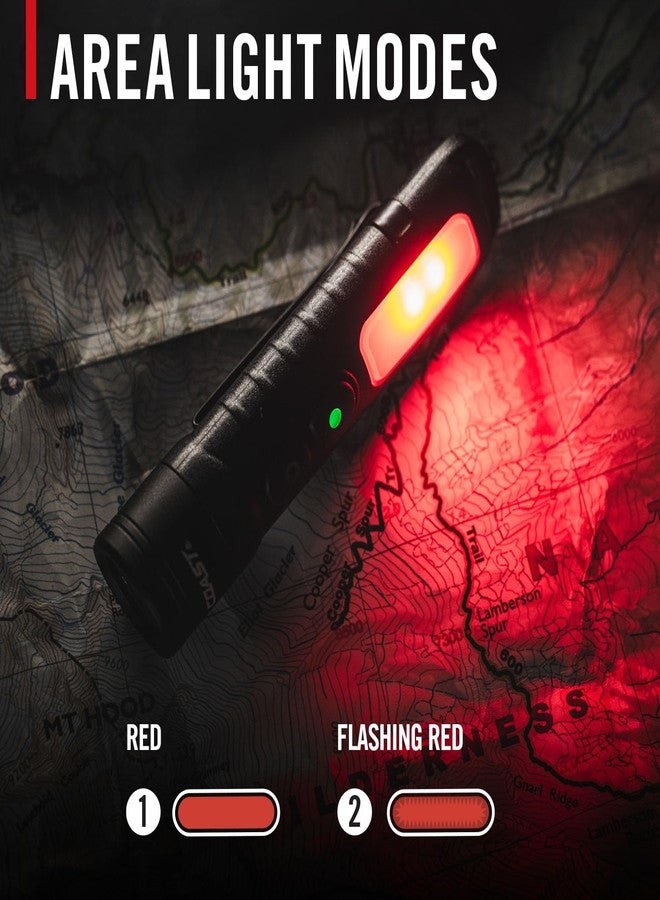 Coast KL35R 600 Lumen Rechargeable LED Pocket Flashlight with RED Light - Image 4