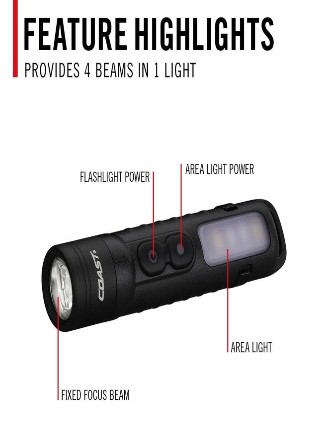 Coast KL35R 600 Lumen Rechargeable LED Pocket Flashlight with RED Light - Image 5