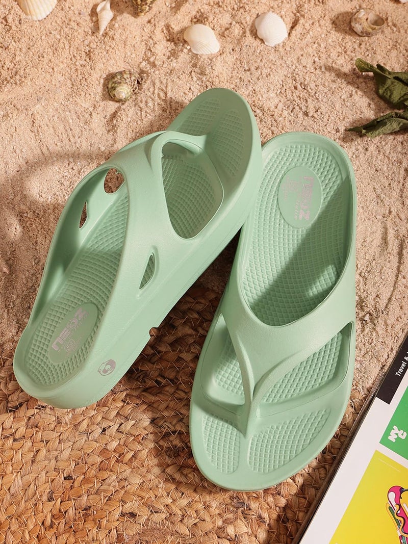 NEOZ Ultra Soft Women's Slippers with Cushion FootBed for Adult | Comfortable & Light Weight| Stylish & Anti-Skid| Waterproof & Everyday Flip Flops for Ladies/Girls, W-CLASSIC-MINT_8 - Image 2