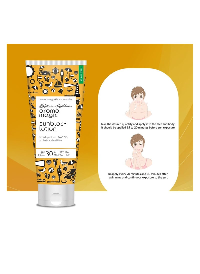 Aroma Magic - Aroma Magic Sunscreen Sun Block Lotion, SPF 30, 100ml - Image 1