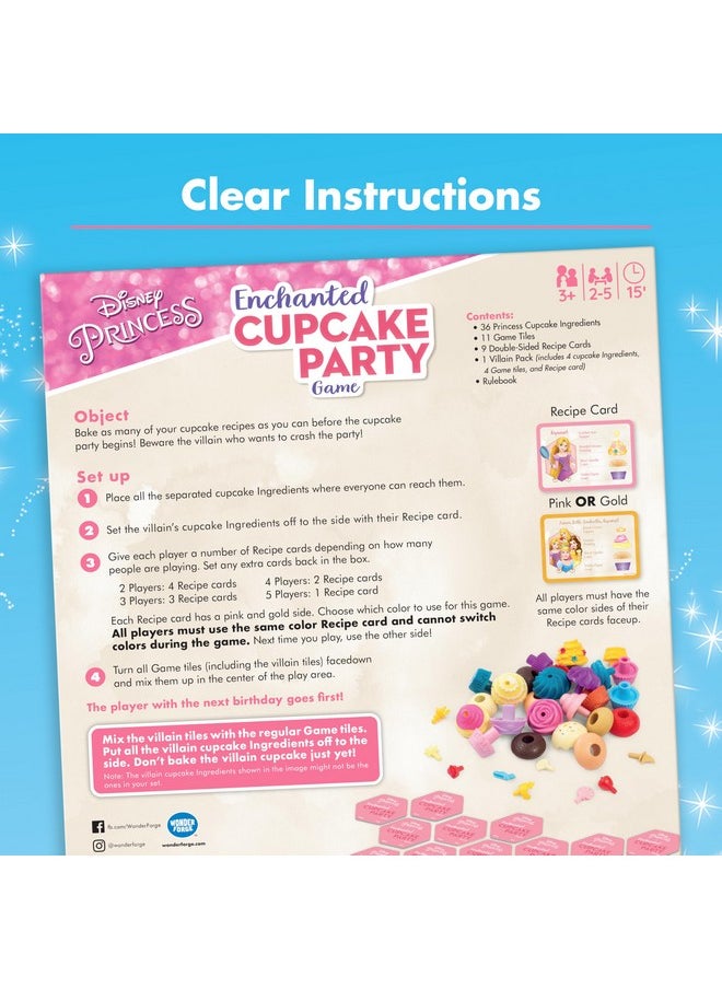 Wonder Forge Wonder Forge Disney Princess Enchanted Cupcake Party Game - Exciting Matching Game | Fun for Kids & Adults | Ideal for Disney Princesses Enthusiasts | Two Game Modes | Gaming Experience  - Image 4