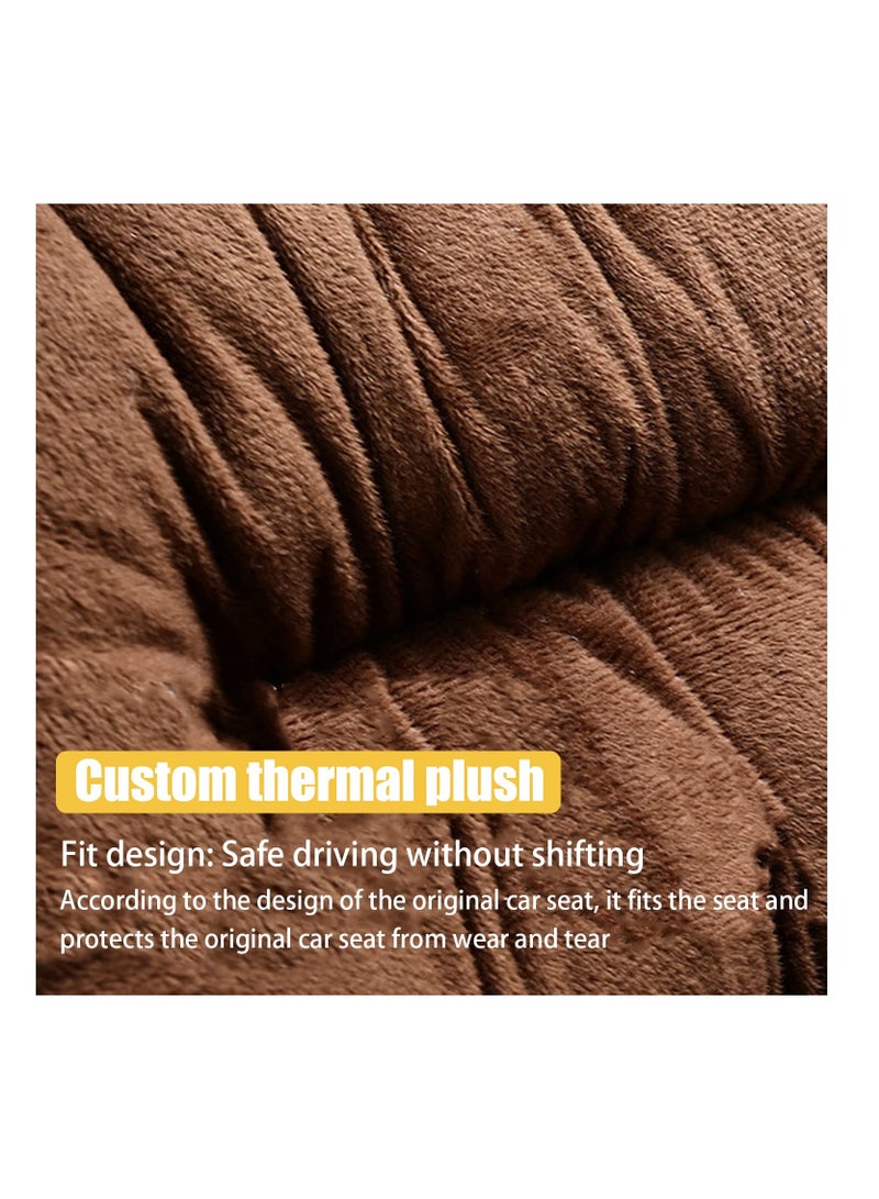 SOLARAE Cushioned Car Seat Cover, Warm Short Plush Seat Cushion for Front Rear Pad, Soft Fuzzy Seat Protector for Winter, Auto Interior Women Men Accessories for Vehicles, SUV, Truck(Beige) - Image 4