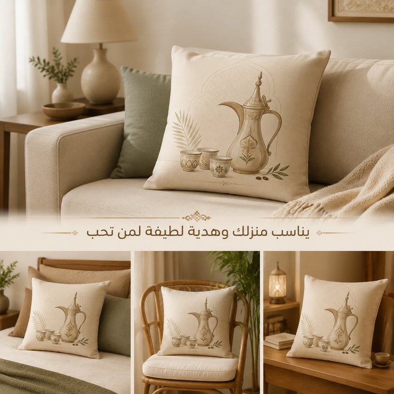 Arabic Coffee Pot Decorative Cushion Cover Middle Eastern Style Throw Pillow Case for Living Room Sofa Bedroom Coffee Corner Gift - Image 5