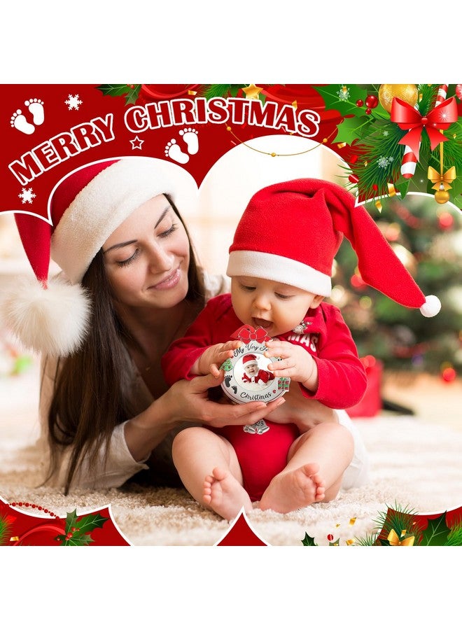 Cindeer زينة صورة عيد الميلاد الأولى للطفل 2025 تذكار عيد الميلاد الأول للطفل إطار صورة هدية للمولودين من الأولاد والبنات زينة شجرة عيد الميلاد (قطعة واحدة) - Image 5