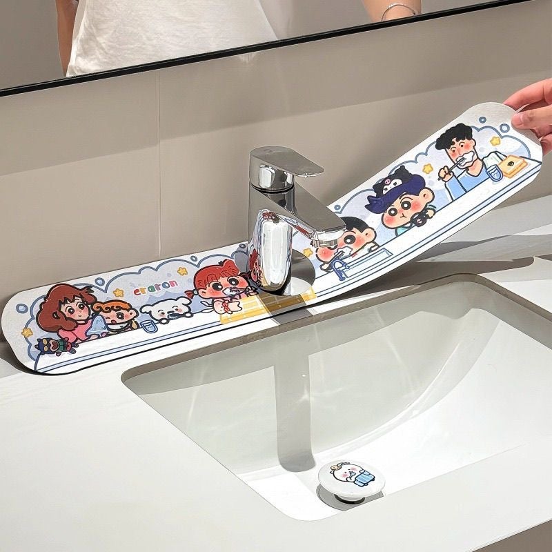 Miooding Cartoon Faucet Drip Mat, Cute Anti-Splash Water Absorbent Diatom Mud Pad for Kitchen & Bathroom - Image 4