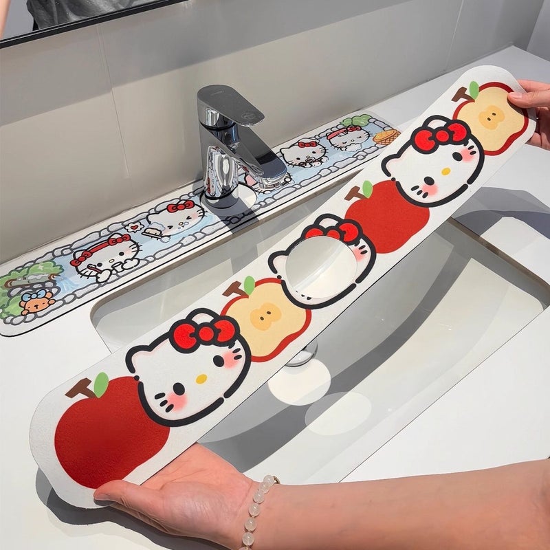 Miooding Cartoon Faucet Drip Mat, Cute Anti-Splash Water Absorbent Diatom Mud Pad for Kitchen & Bathroom - Image 1